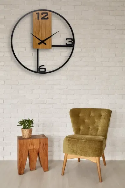 NOWOCZESNY ZEGAR "AGA" 70 CM DRAGON INTERIORS Z WYPUKŁYMI CYFRAMI W STYLU LOFT Z OKLEINĄ DREWNOPODOBNĄ W KOLORZE DĄB JAPOŃSKI - obrazek 13