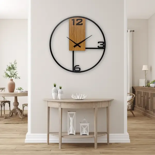 NOWOCZESNY ZEGAR "AGA" 70 CM DRAGON INTERIORS Z WYPUKŁYMI CYFRAMI W STYLU LOFT Z OKLEINĄ DREWNOPODOBNĄ W KOLORZE DĄB JAPOŃSKI - obrazek 14