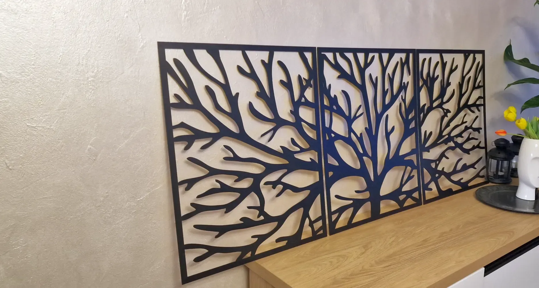 DRZEWO W RAMIE TRYPTYK 150 x 60 CM