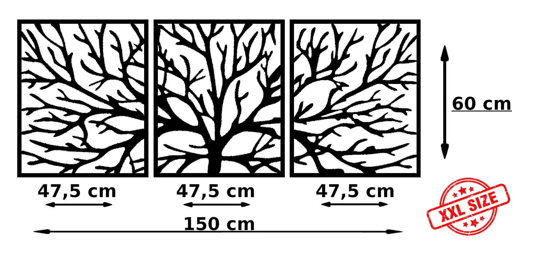 DRZEWO W RAMIE TRYPTYK 150 x 60 CM - obrazek 6