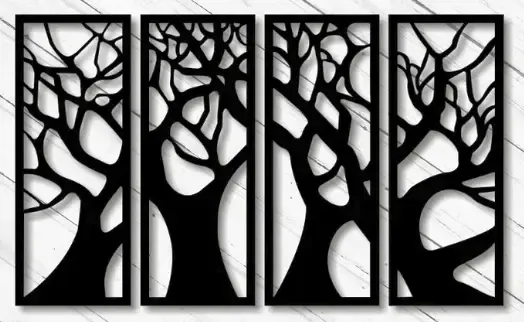 Drzewo w czterech częściach 100 x 60 cm