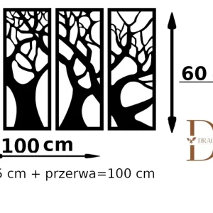 Drzewo w czterech częściach 100 x 60 cm
