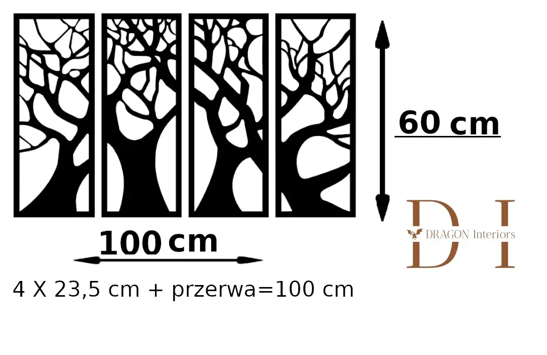 Drzewo w czterech częściach 100 x 60 cm - obrazek 2